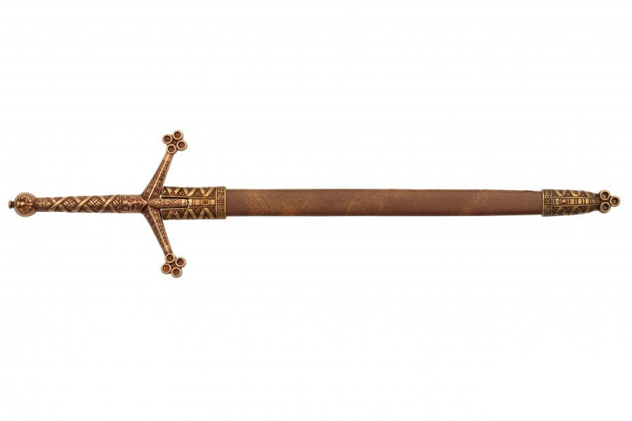 Denix Claymore sword letter opener with scabbard full view