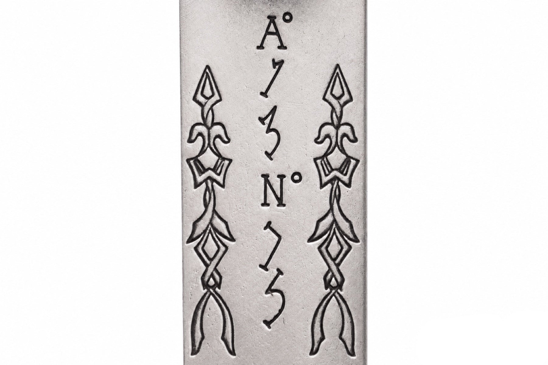 Denix Excalibur sword decorative blade inscription detail on white