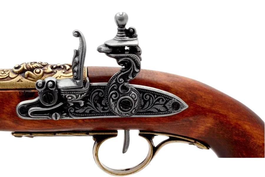 Denix pirate flintlock blunderbuss lock mechanism detail