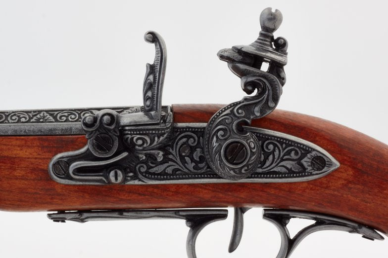 Denix gray finish flintlock pistol historical non firing replica for collectors