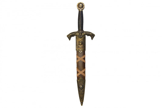 Denix King Arthur dagger replica fully sheathed, front view