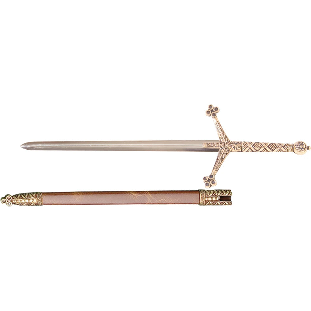 Denix medieval Claymore sword letter opener with scabbard
