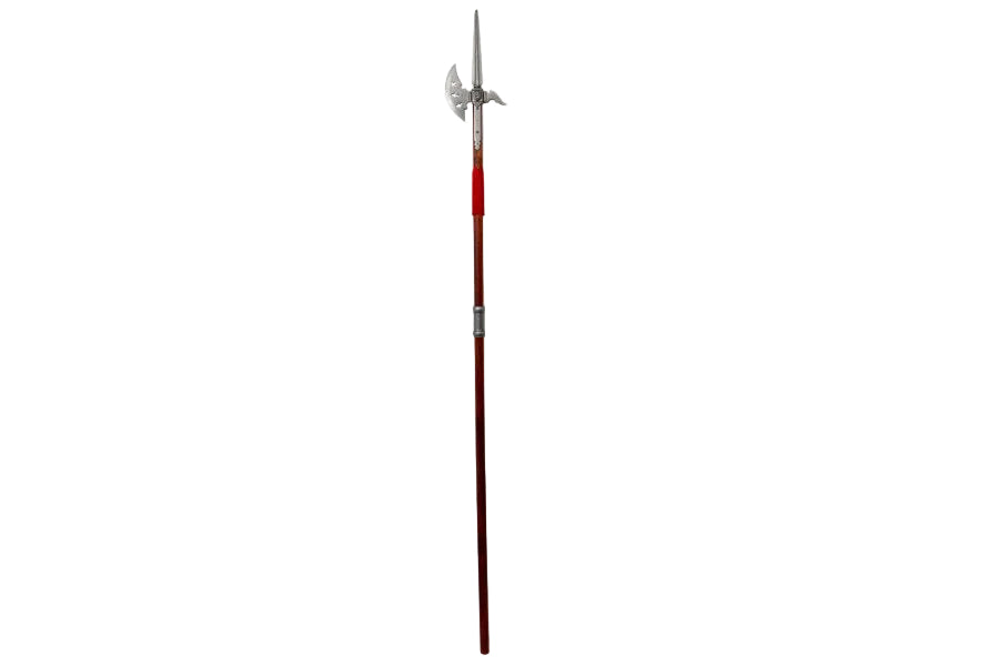 Denix medieval halberd replica metal axe head detail