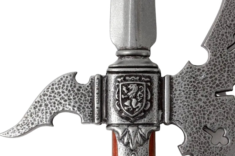 Denix medieval halberd replica blade and spike detail
