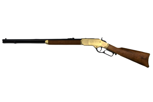 Denix Model 1873 Non-Firing Replica Repeating Rifle in Brass Finish