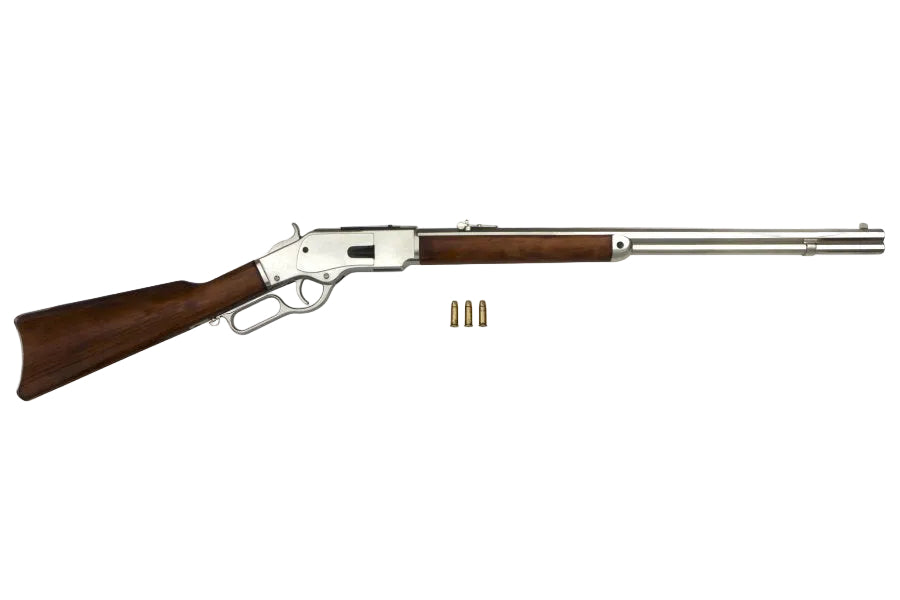 Full length view of Denix Mod 73 rifle USA 1873 historical Western replica for collectors