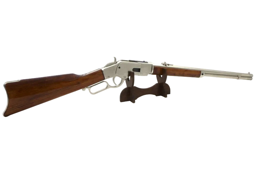 Rear view of Denix Mod 73 rifle USA 1873 historical reproduction rifle
