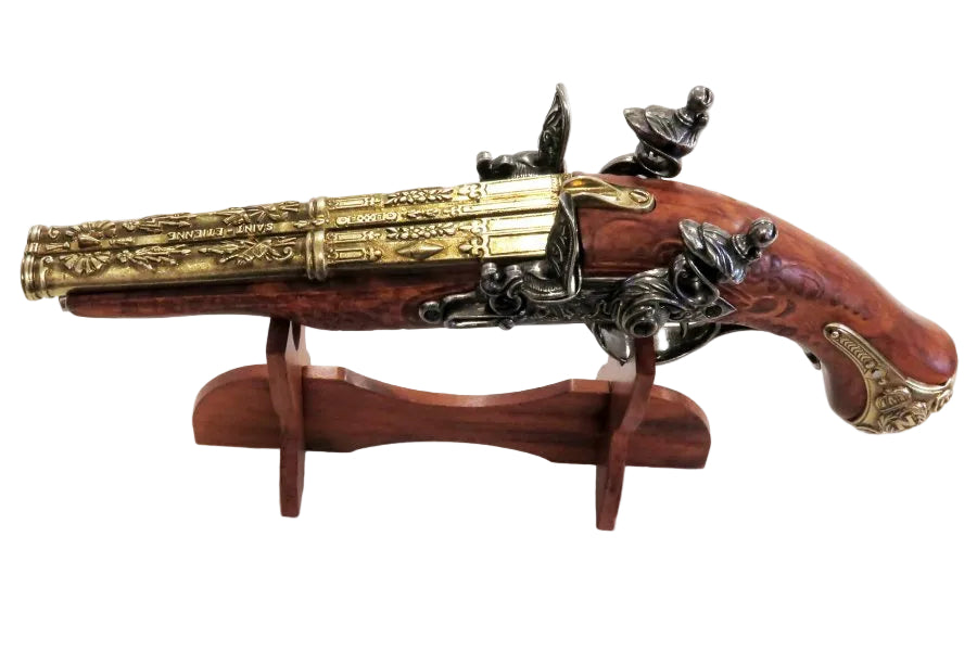 Denix replica of Napoleon collection double barrel flintlock pistol