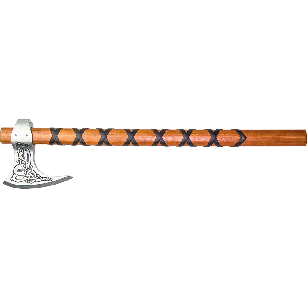 Denix Ragnar Viking battle axe replica with leather wrapped wooden handle