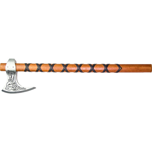 Denix Ragnar Viking battle axe replica with leather wrapped wooden handle