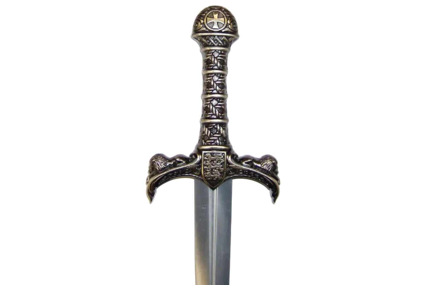 Richard the Lionheart dagger ornate hilt, lion guard, and blade detail