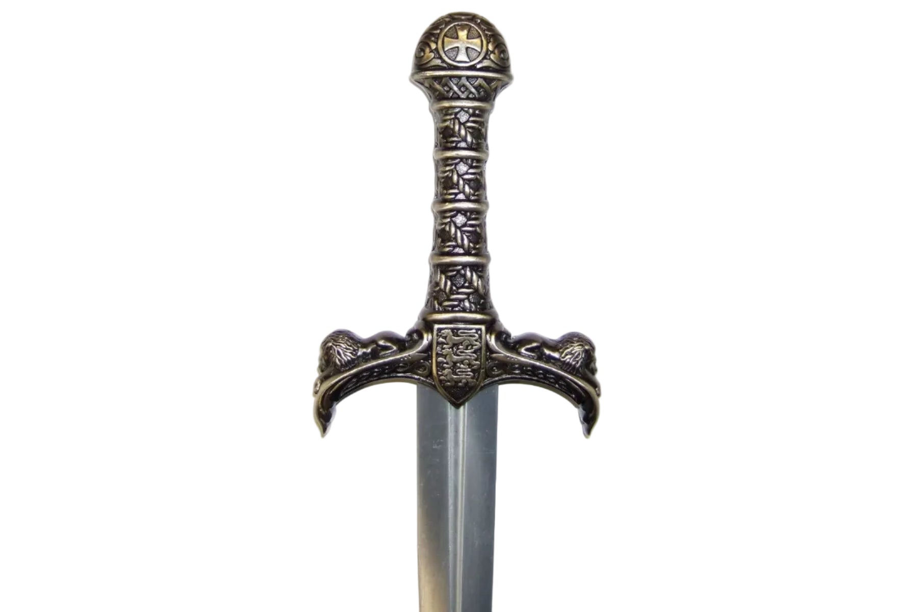 Richard the Lionheart dagger ornate hilt, lion guard, and blade detail