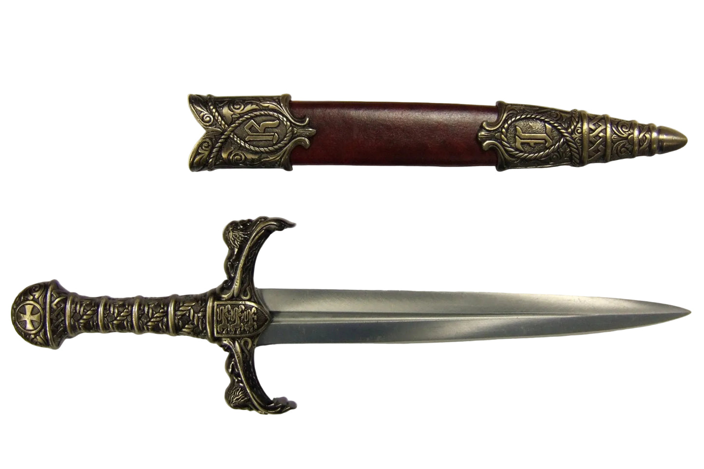 Denix Richard the Lionheart dagger unsheathed beside its scabbard