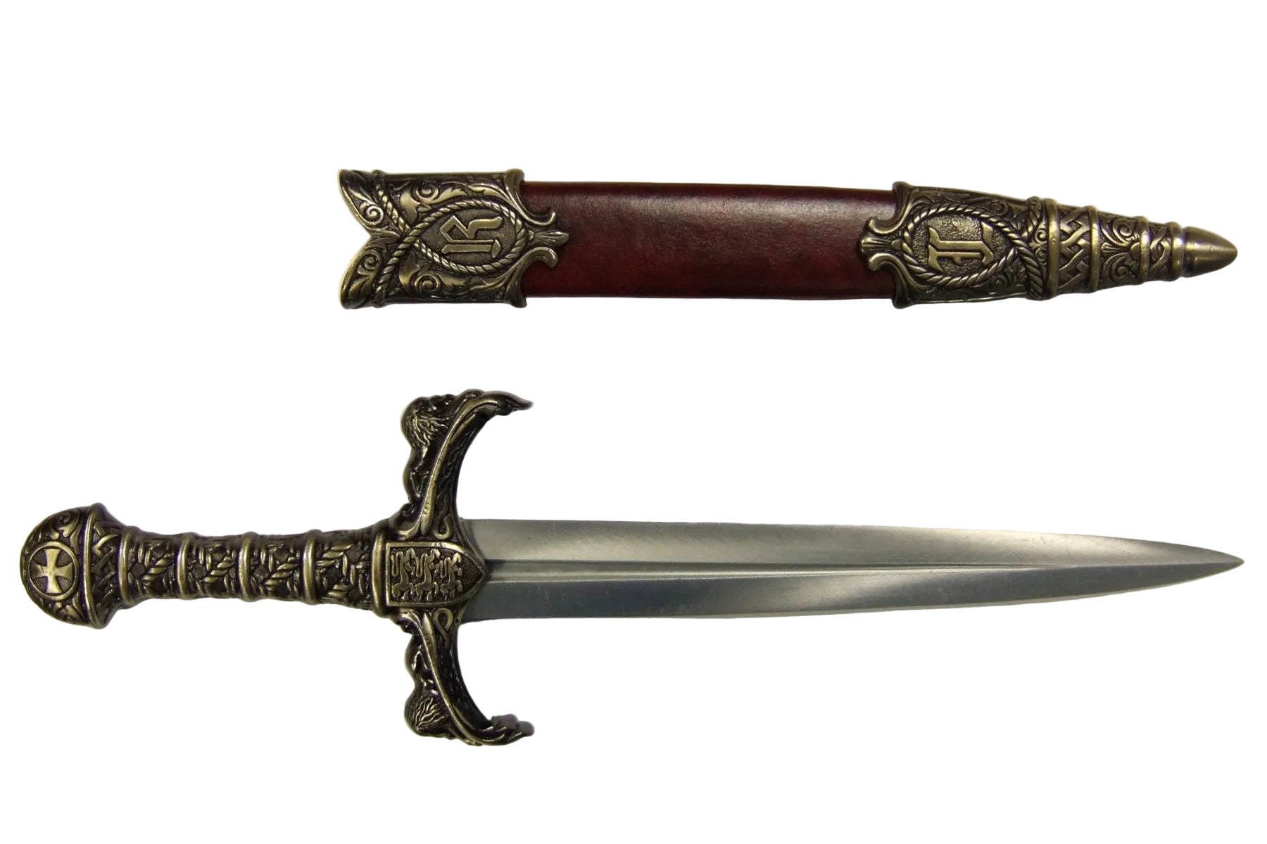Denix Richard the Lionheart dagger unsheathed beside its scabbard