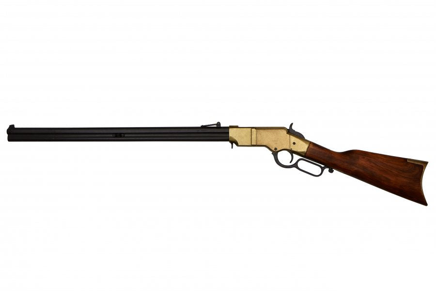 Denix Winchester 1873 rifle replica with wooden stock and metal barrel styled for Civil War and Old West display
