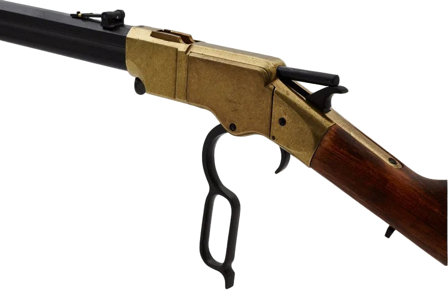 Denix Winchester 1873 carbine replica featuring wood stock and metal finish with authentic look