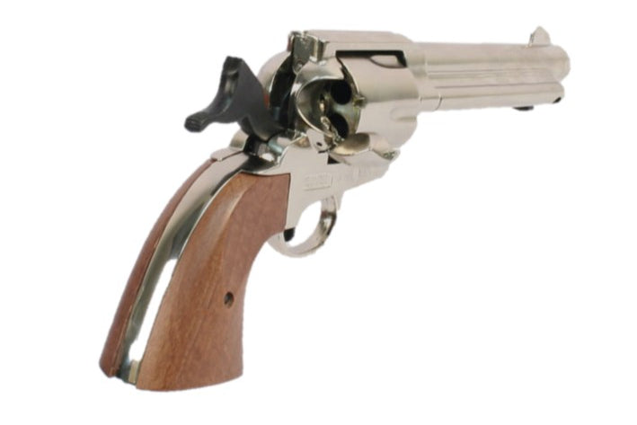 Bruni 1873 Fast Draw Blank Firing Revolver In Nickel - TCN VAULT