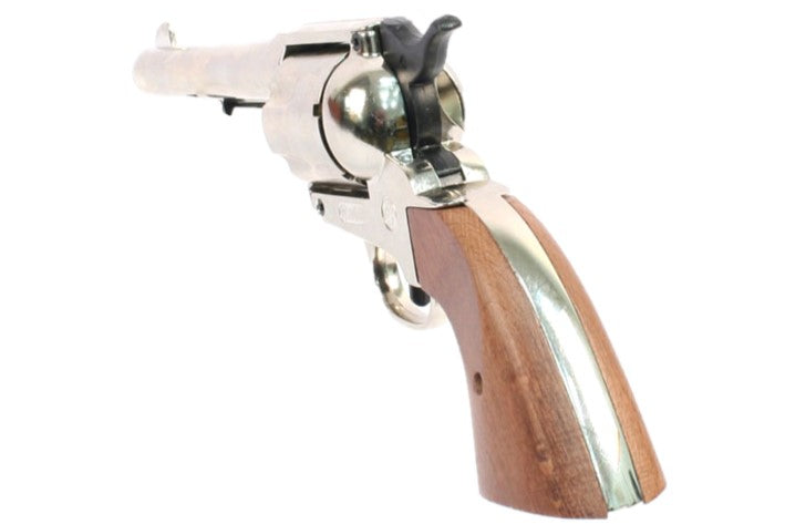 Bruni 1873 Fast Draw Blank Firing Revolver In Nickel - TCN VAULT