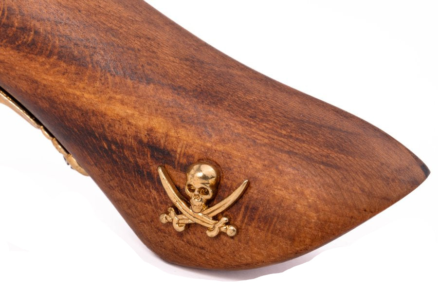 Denix double barrel pirate pistol replica displayed as a collectible historical reproduction piece