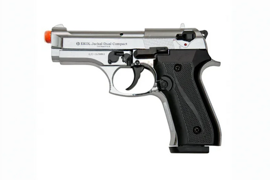 EKOL Jackal Dual Compact 9mm Automatic Blank Gun, Nickel