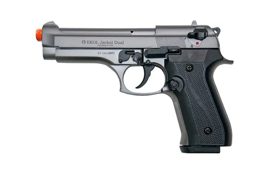EKOL Jackal Dual Automatic Front Firing Blank Gun in Fume