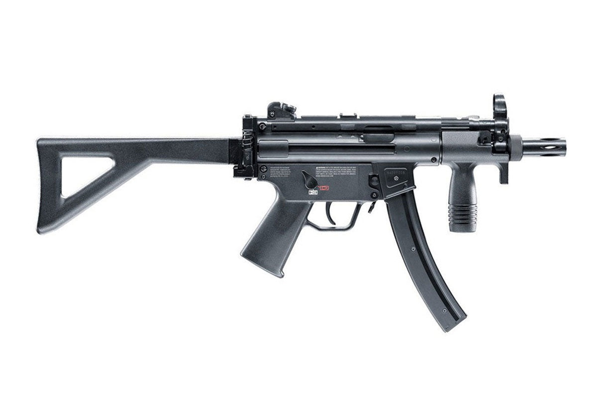 HK MP5 K PDW BB gun left side showing compact tactical frame and grip detail