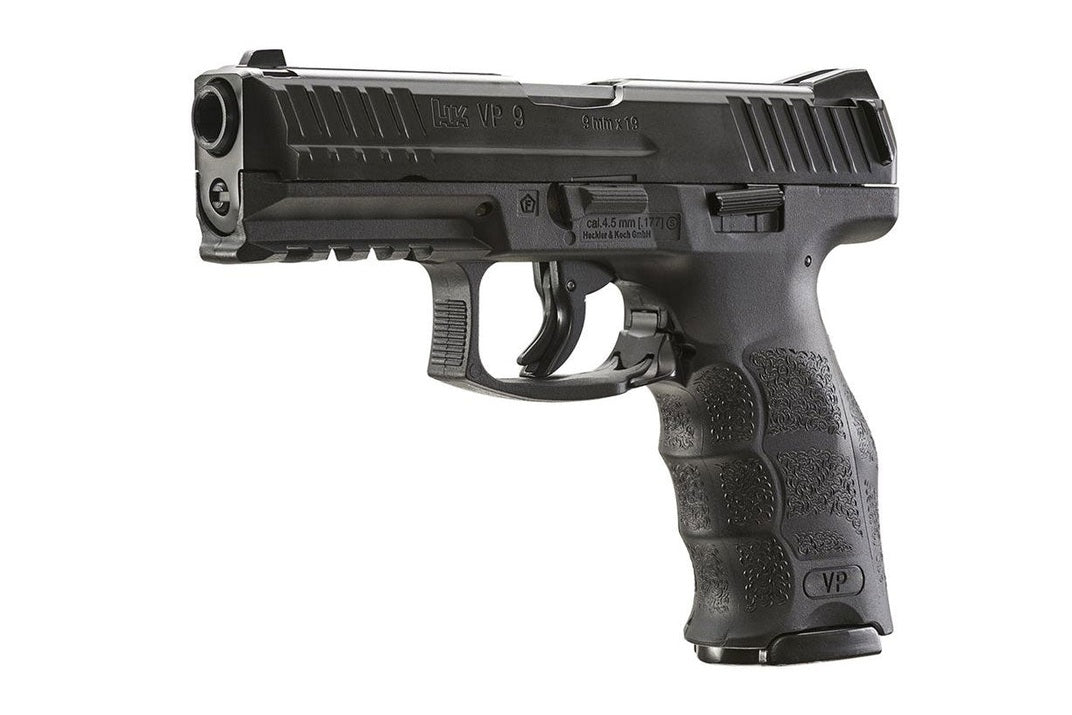 HK VP9 .177 BB gun with blowback slide action and detailed frame design