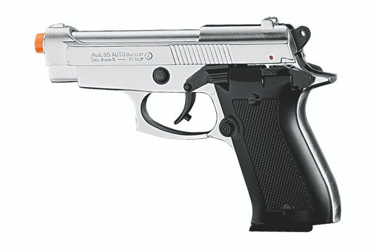 Kimar M92 front firing blank gun in a nickel finish 