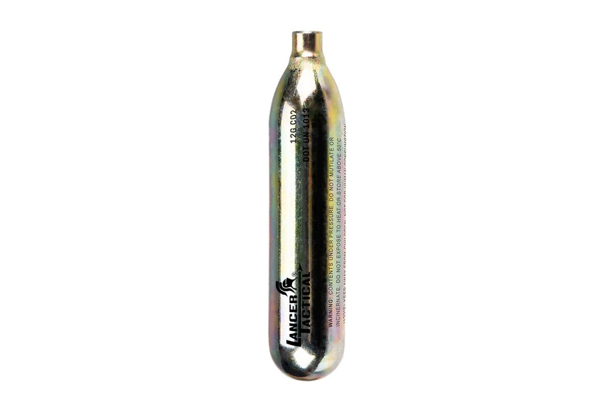 CO2 canister with visible branding on a white background