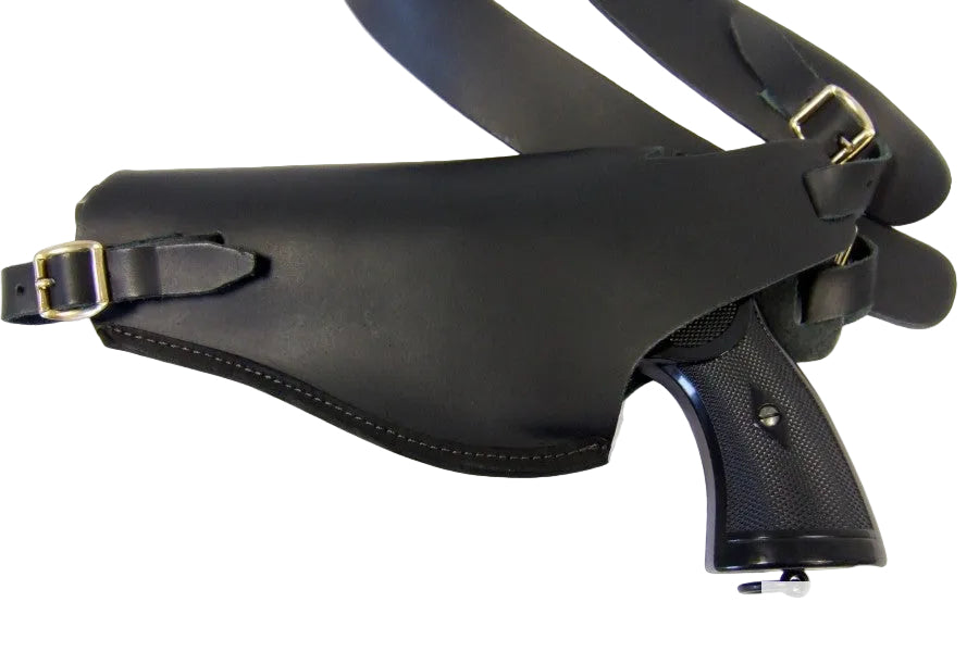 leather shoulder holster with the denix webley revolver inside