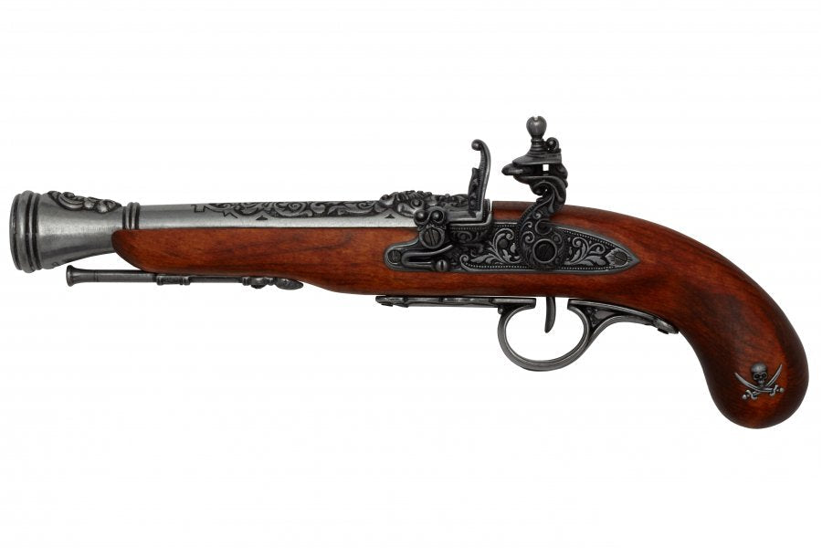 Denix left handed pirate flintlock blunderbuss replica with gray finish