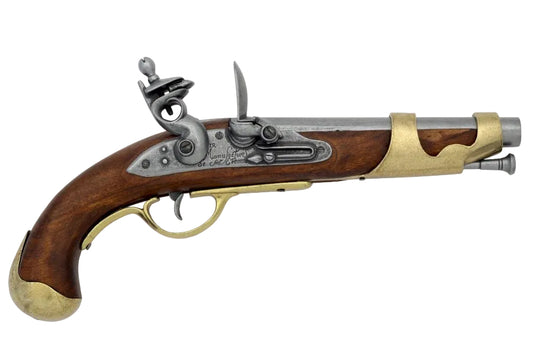 Lewis and Clark flintlock pistol replica with wooden grip