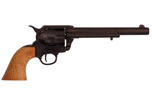 Denix Cavalry M1873 Black Finish Non-Firing Replica Revolver Wood Grain Grips