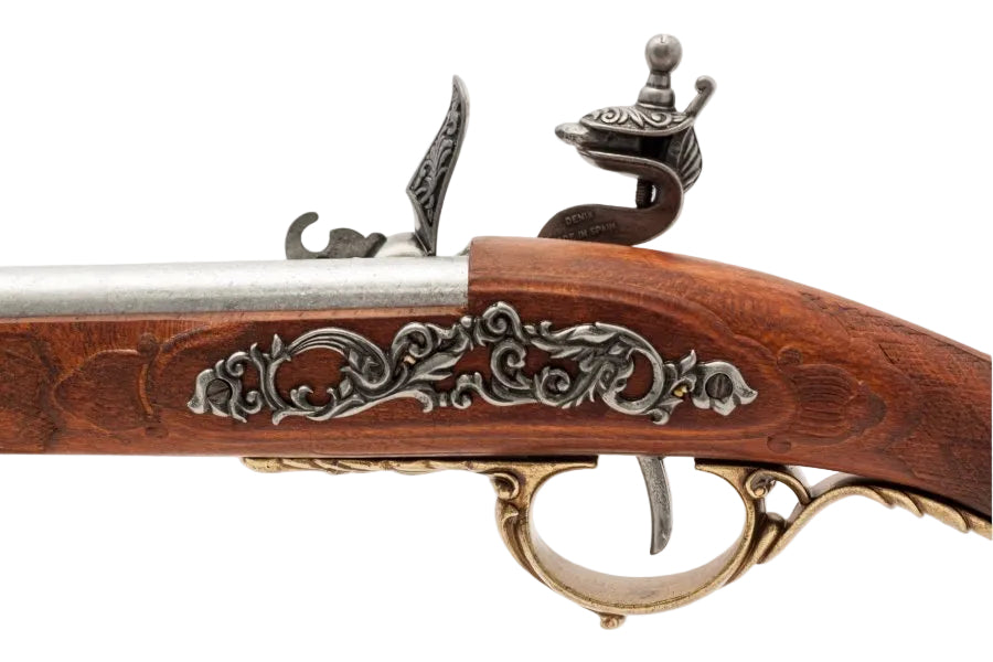 Napoleonic flintlock rifle 1807 with brass trim decorative historical replica