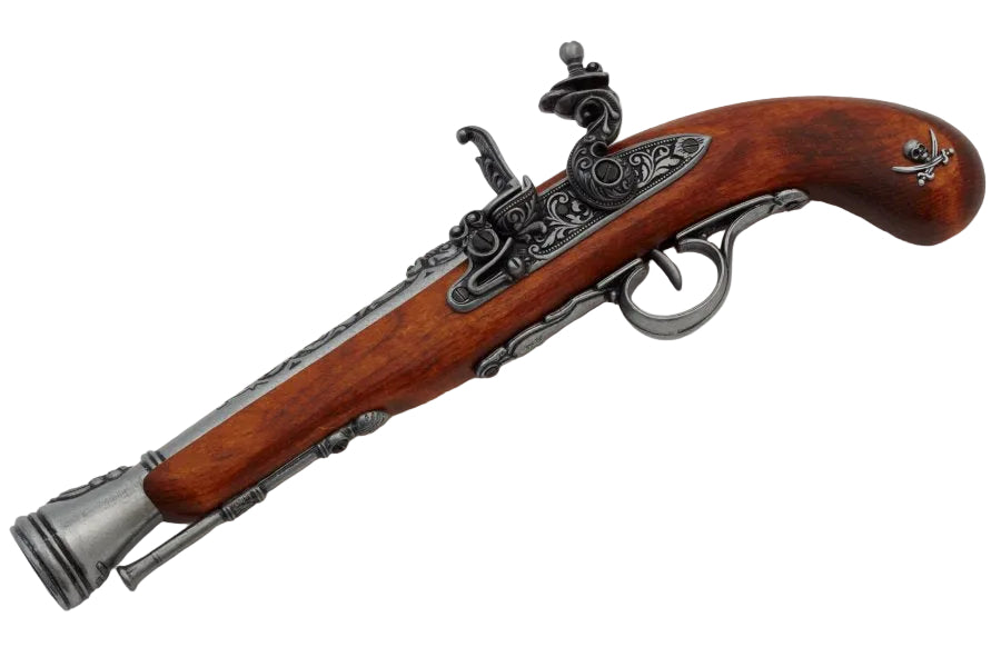 Pirate flintlock blunderbuss replica with antique gray finish