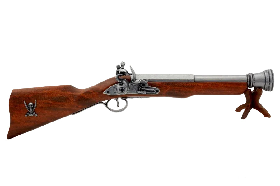 Side view of pirate blunderbuss replica prop