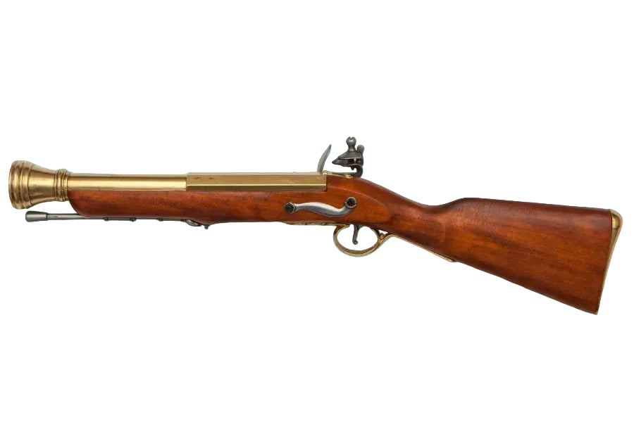 Wooden gun with brass accents on a white background, featuring the Denix logo.