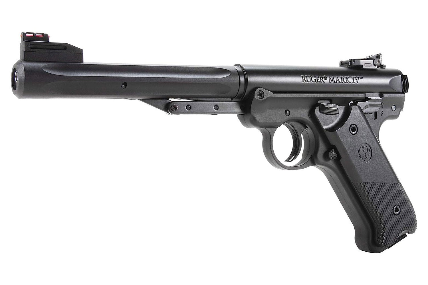 Ruger Mark IV pellet air pistol angled right view with trigger and frame
