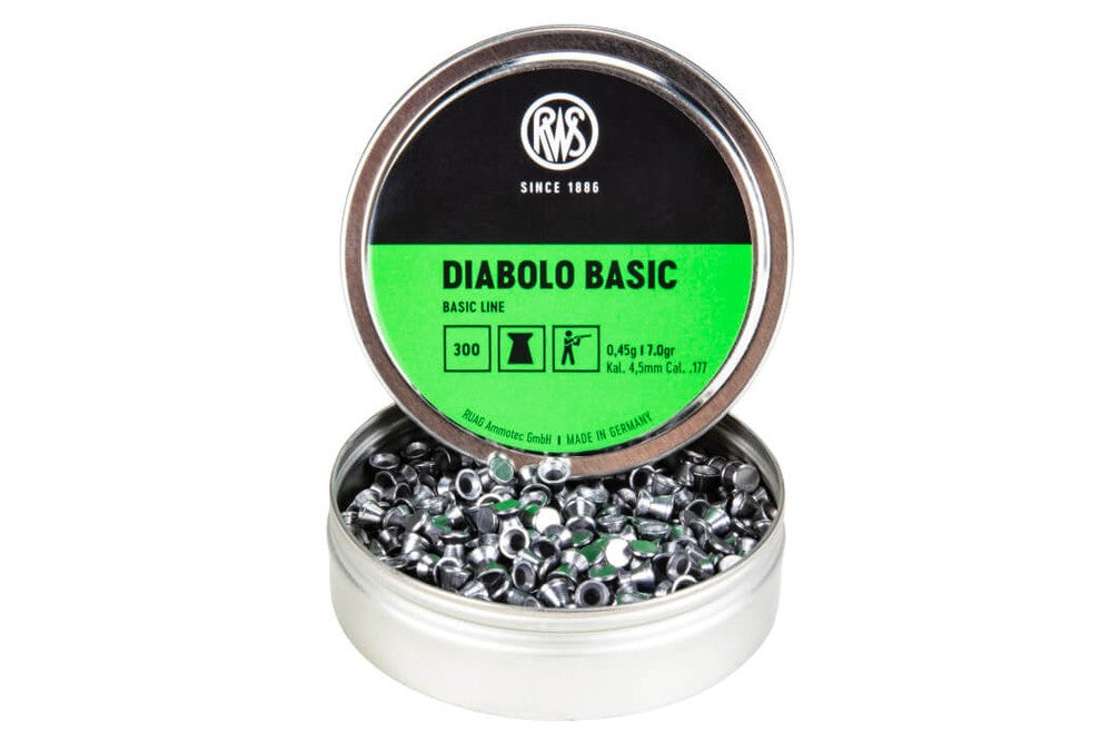 RWS .177 caliber 4.5mm Diabolo air gun pellets for practice shooting
