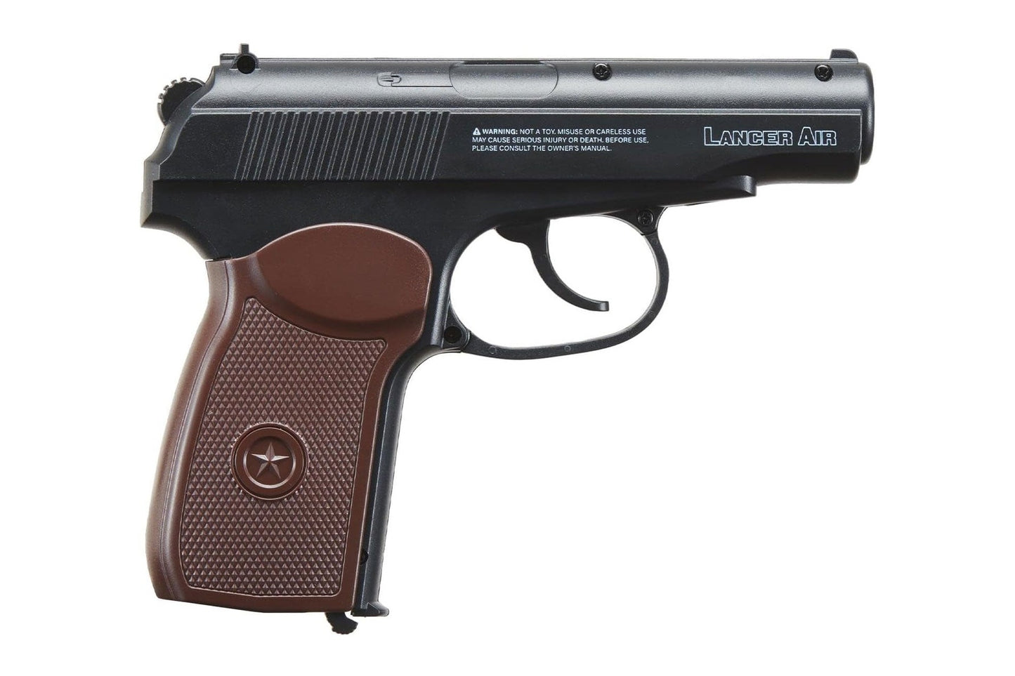Saber XMK .177 caliber CO2 BB pistol inspired by Makarov design with authentic detailing