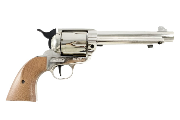 Bruni 1873 Fast Draw Blank Firing Revolver In Nickel - TCN VAULT