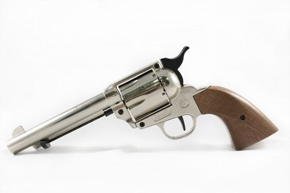 Bruni 1873 Fast Draw Blank Firing Revolver In Nickel - TCN VAULT