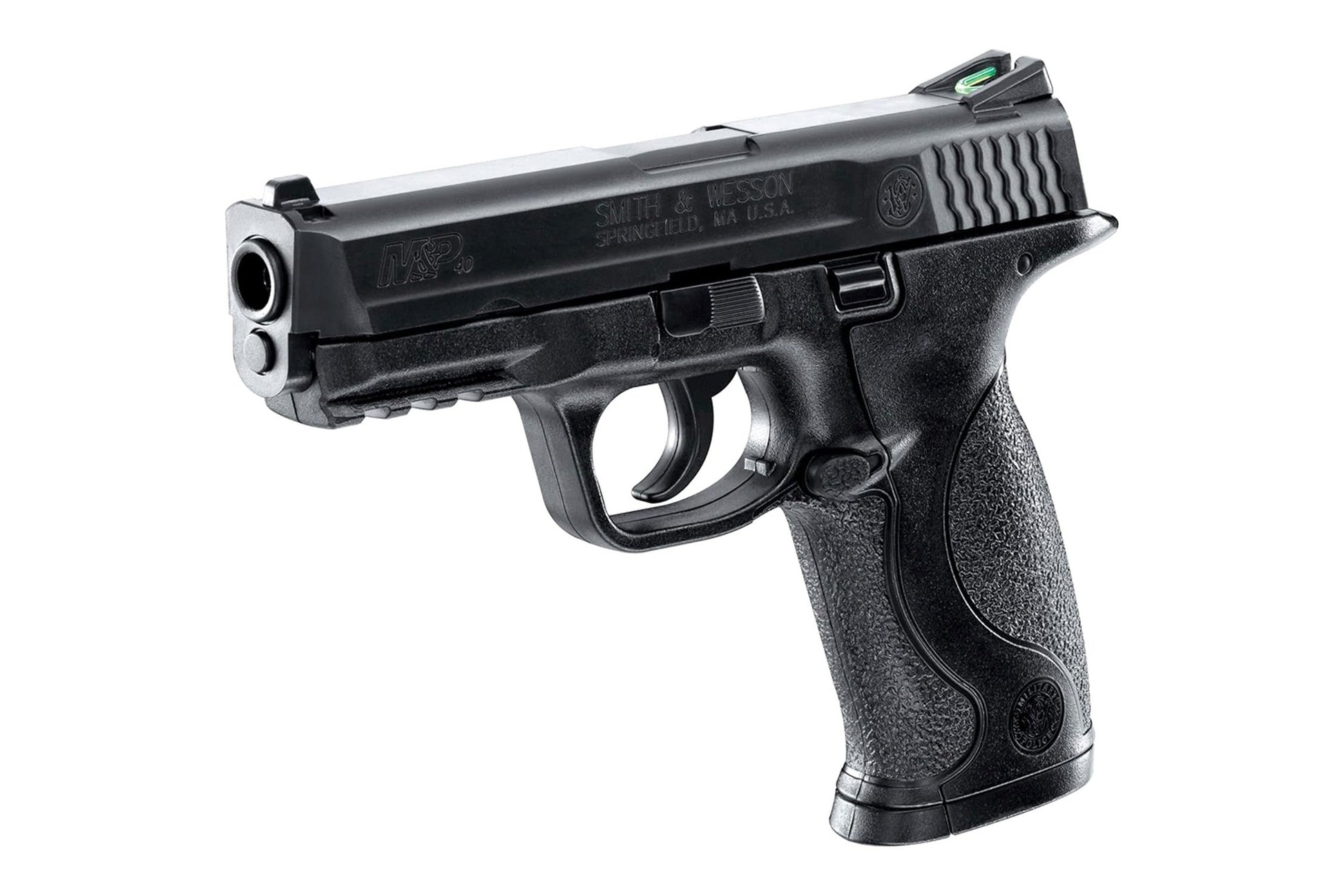 Close up of Smith and Wesson M and P 40 BB pistol slide detail
