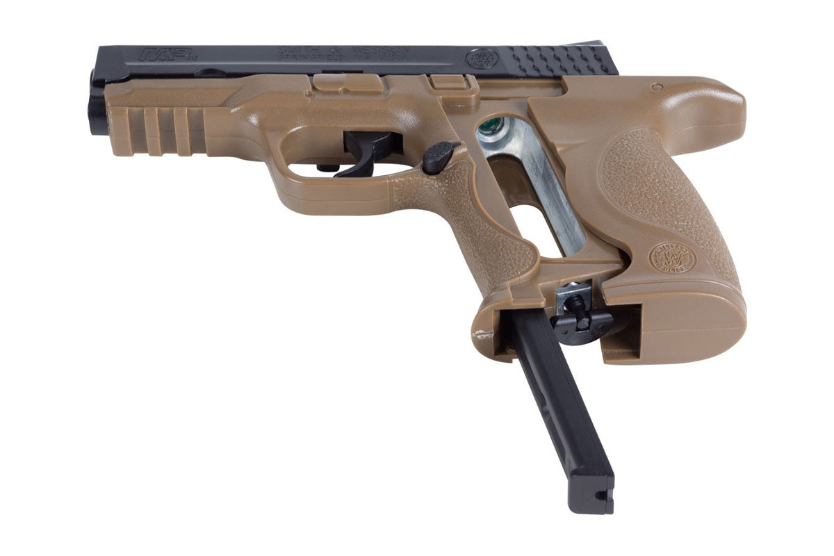 Smith and Wesson MP40 BB gun magazine and grip base detail
