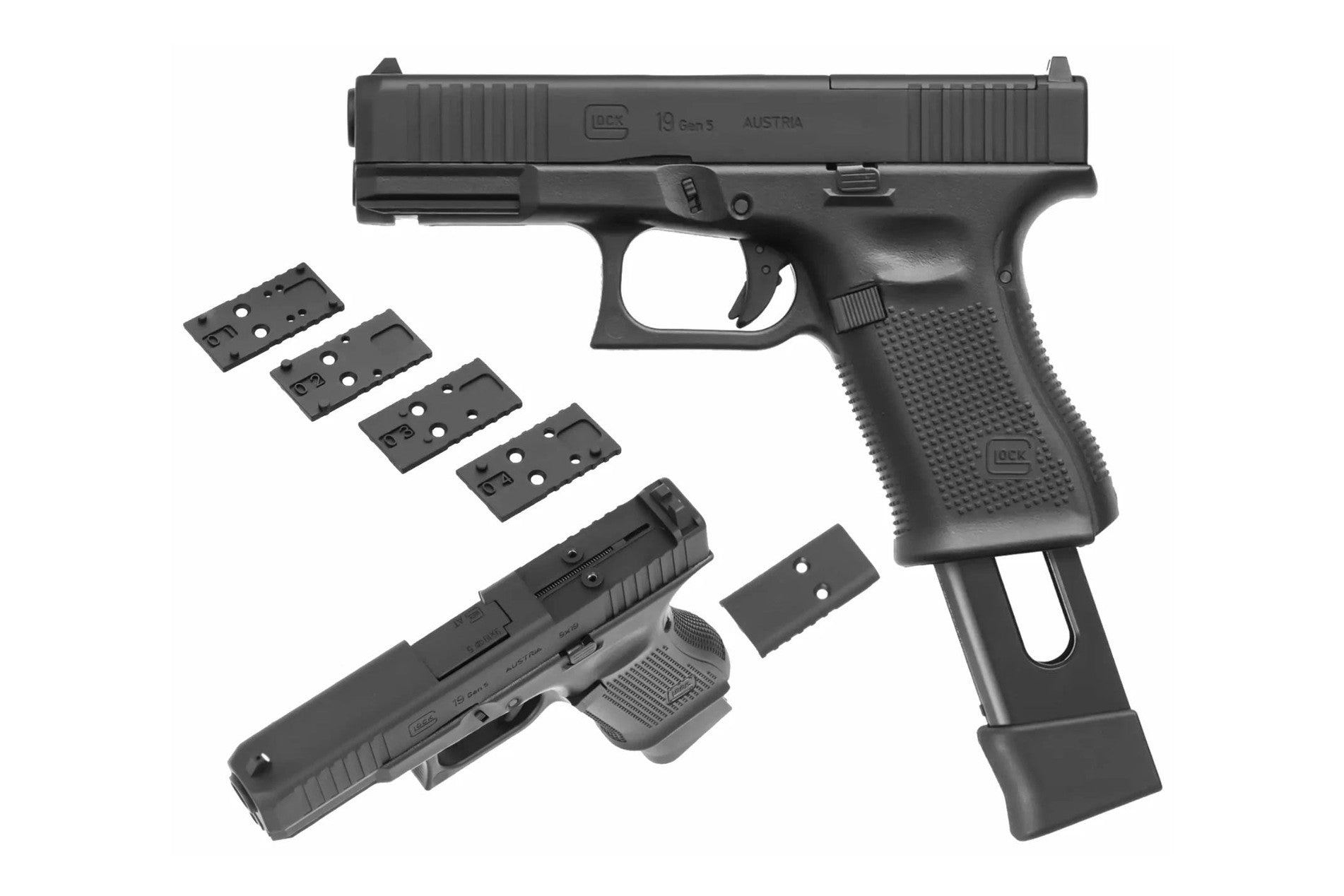 Umarex Glock 19 Gen5 MOS BB gun accessory rail and frame detail