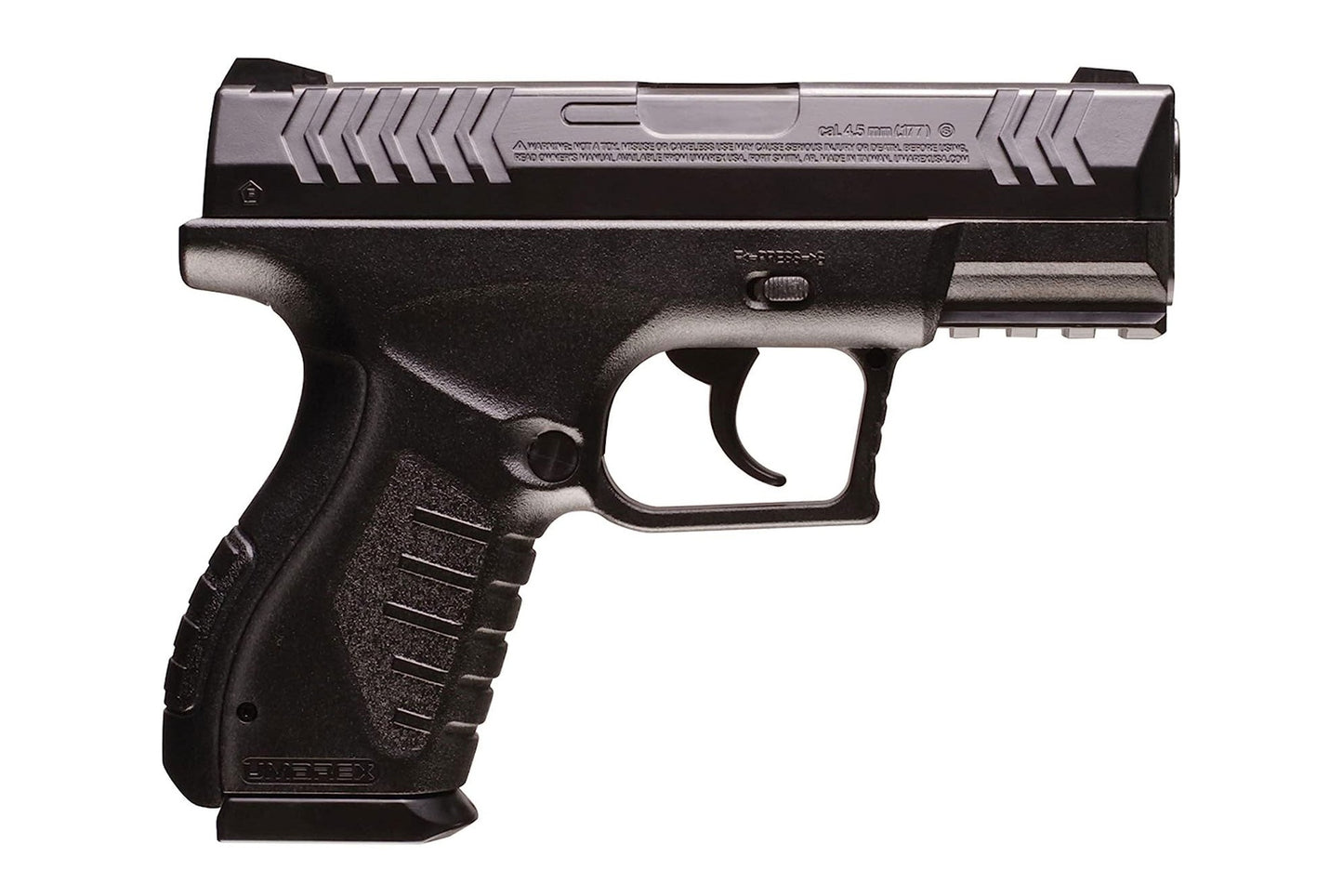 Umarex XBG BB gun left side showing slide and grip design detail